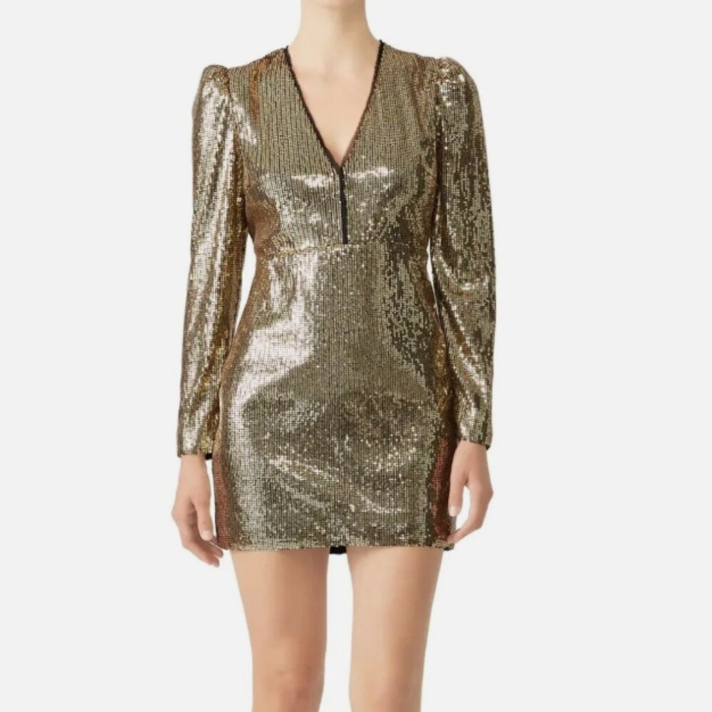 Rebecca Minkoff Gold Sequin Mini Dress